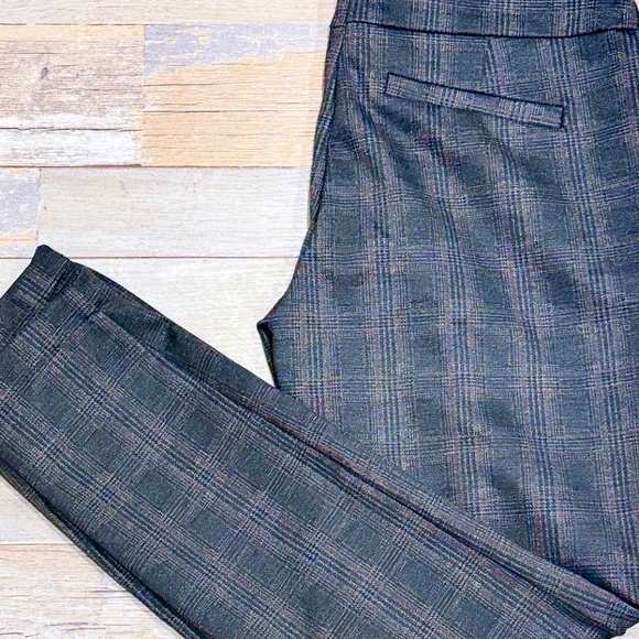 REITMANS Grey Stretch Skinny Pants with Subtle Plaid Pattern | Size 6 * - Picture 5 of 8